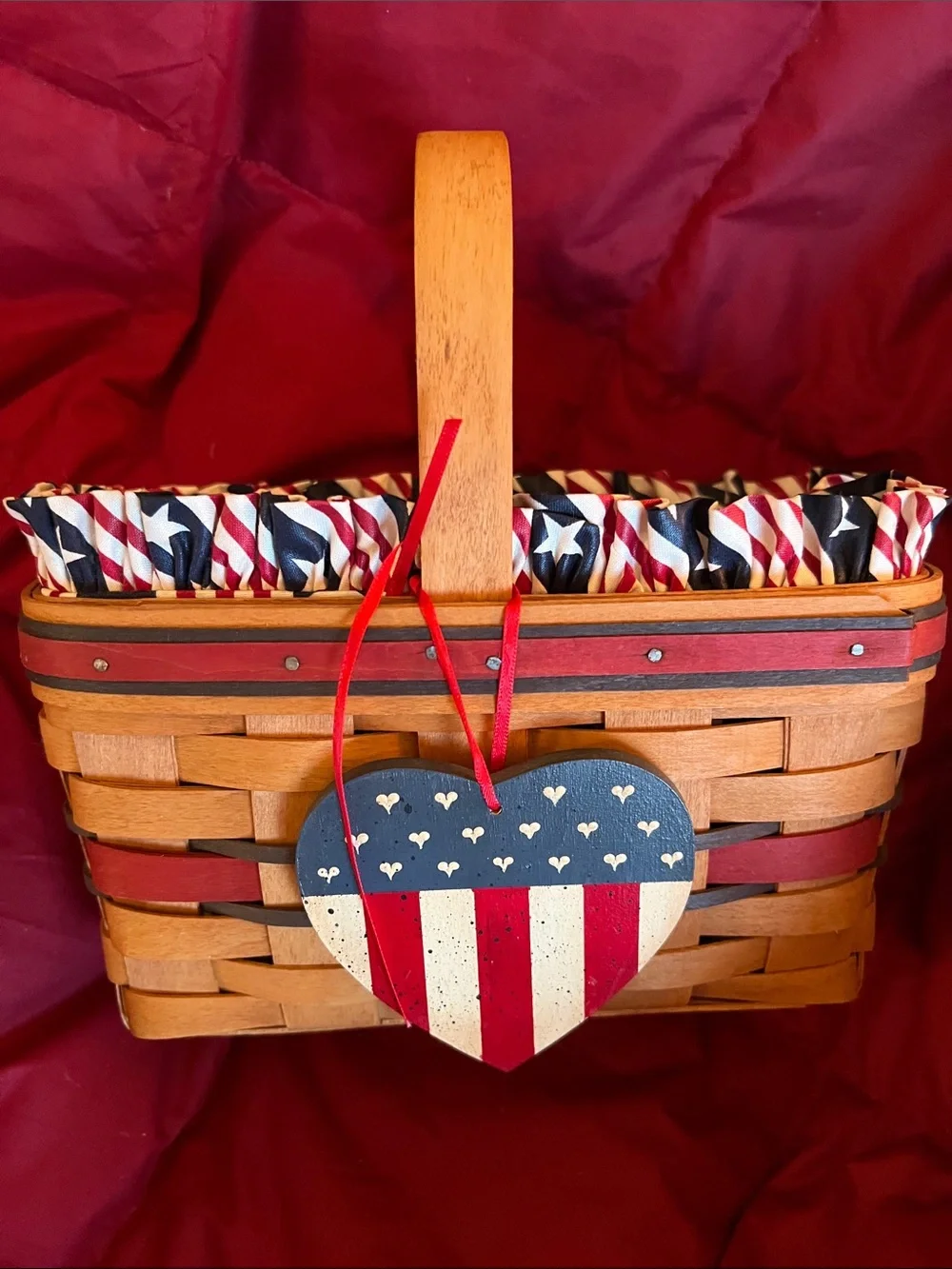 Longaberger 1994 All American Candle Star-Spangled Stripes Basket 4-Piece Set